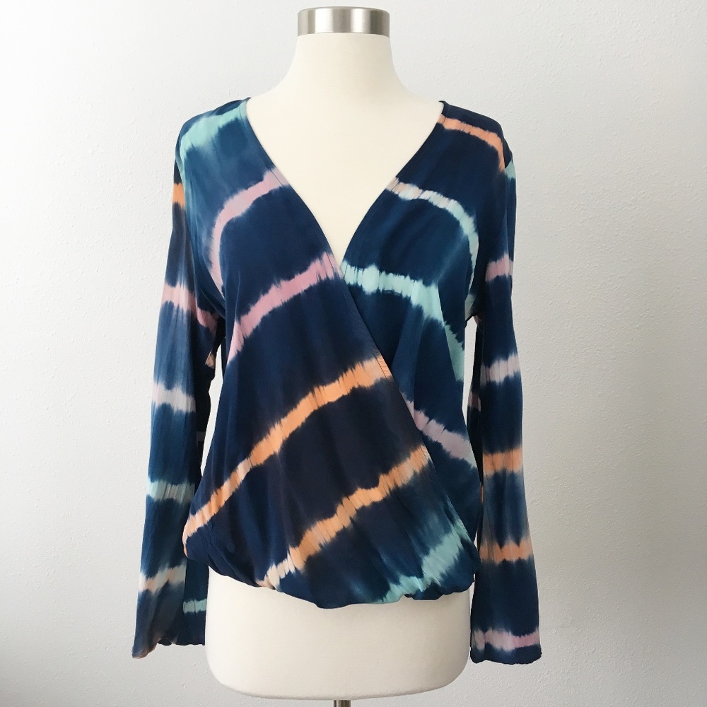 Love Stitch Boho Tie Dye Wrap Top Blouse